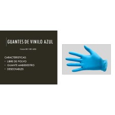 GUANTES AZULES DE VINILO TALLA M 10x100 UND.