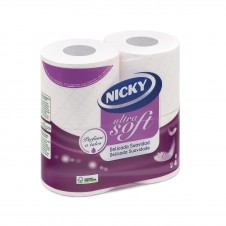 PAPEL HIGIENICO NICKY ULTRA SOFT TALCO 24x4 ROLLOS.