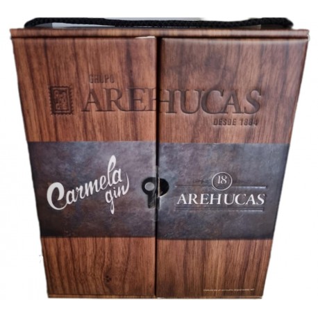 ONPACK RON AREHUCAS 18 AÑOS + GINEBRA CARMELA 6x70 L.
