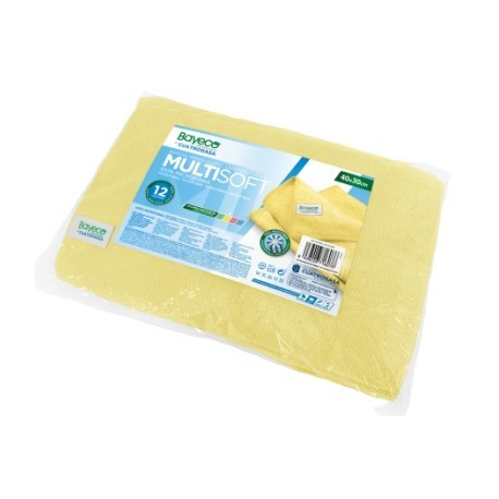 BAYETA CUATROGASA MICROFIBRA AMAR. 40x30CM 12UN.