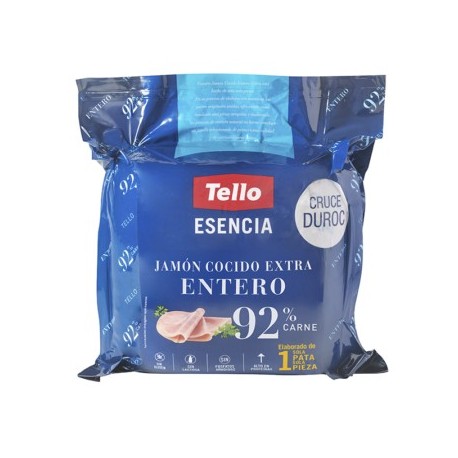 JAMÓN COCIDO EXTRA ENTERO TELLO ESENCIA 92%.