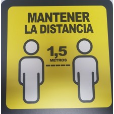 CARTEL MANTENER LA DISTANCIA 1,5 M.